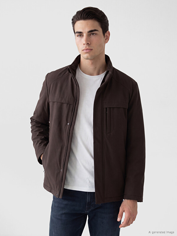 LCWAIKIKI Classic Man Brown Coat