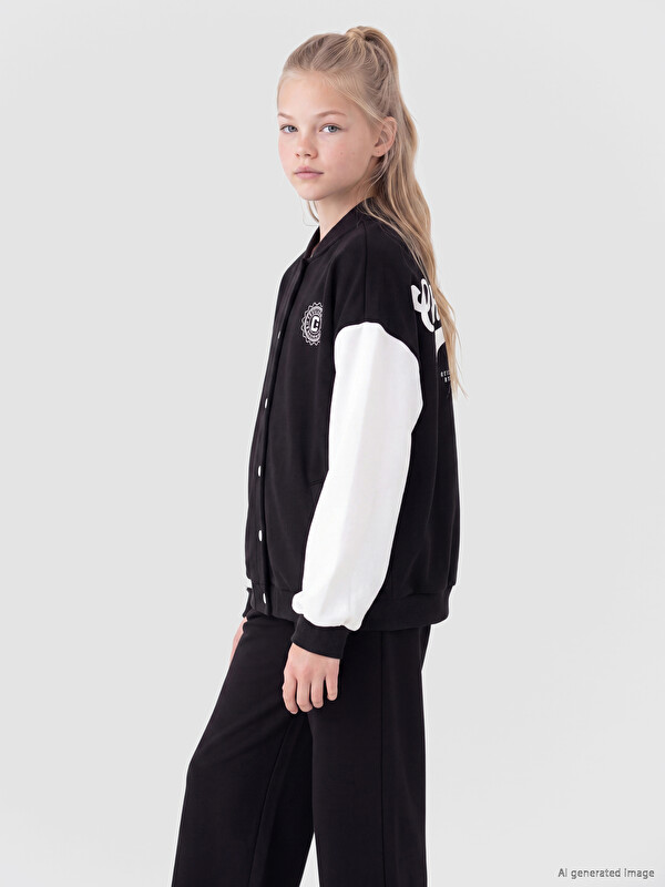 LCW Kids Printed Girls' College Jacket