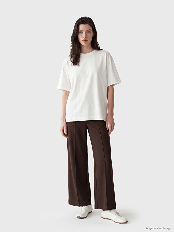 LCW Comfort Beli Lastikli Kadın Krep Pantolon