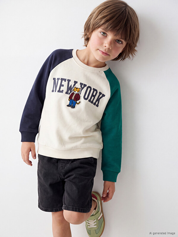 LCW baby New York Baskılı Erkek Çocuk Sweatshirt