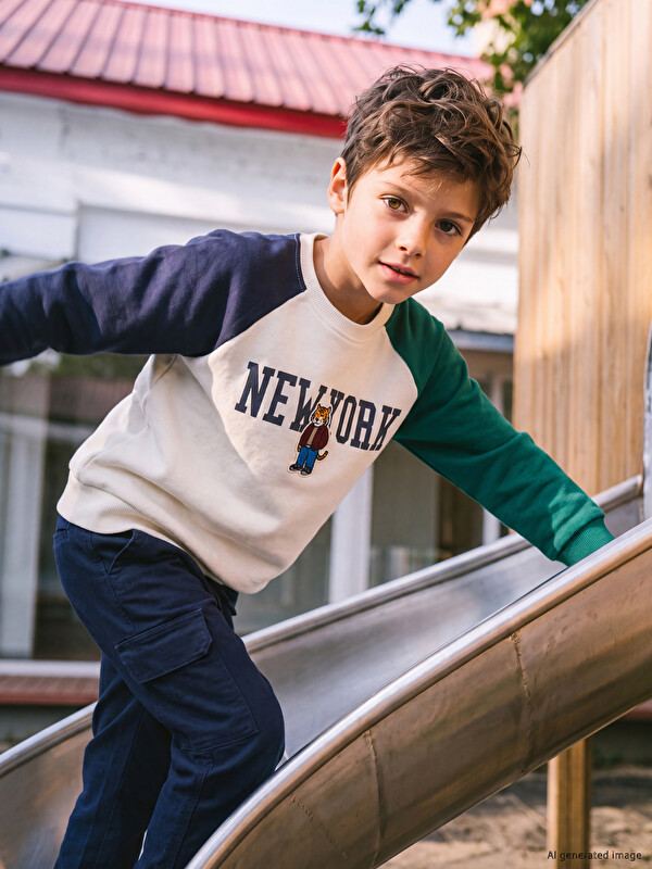 LCW baby New York Baskılı Erkek Çocuk Sweatshirt