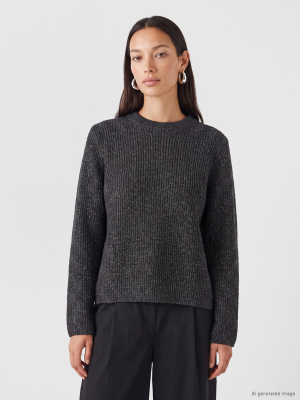 LCW EVERYDAY Crew Neck Shimmering Ribbed Women's Knitwear Sweater