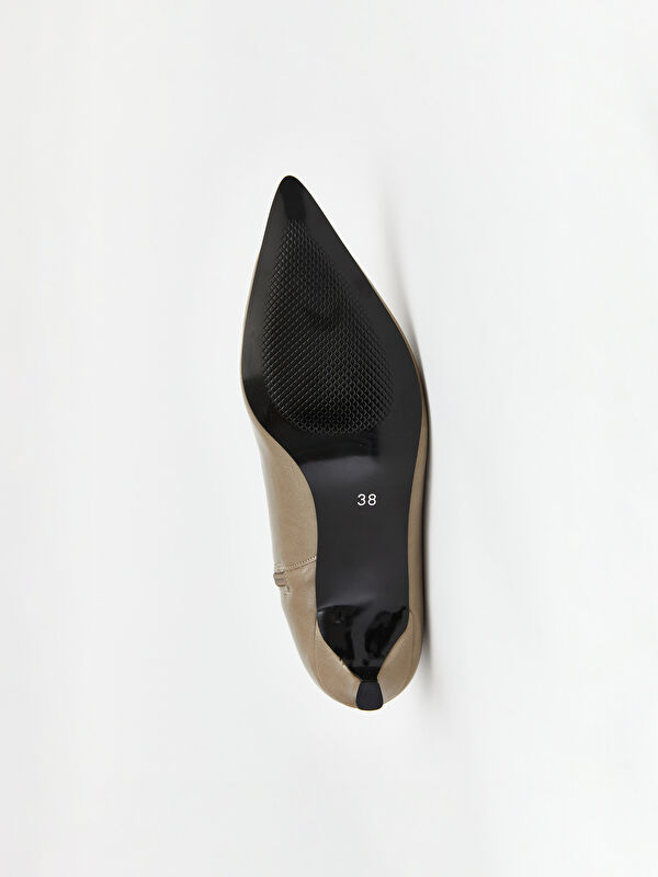 Lcw Steps Siyah Lcw Steps Deri Görünümlü Kadın Topuklu Ayakkabı