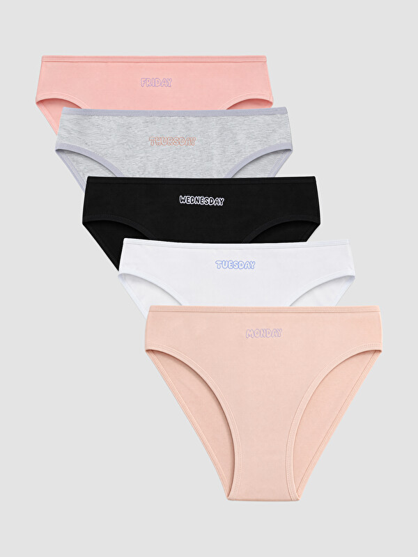 LCW Young Yazı Baskılı Bikini Külot 5'li