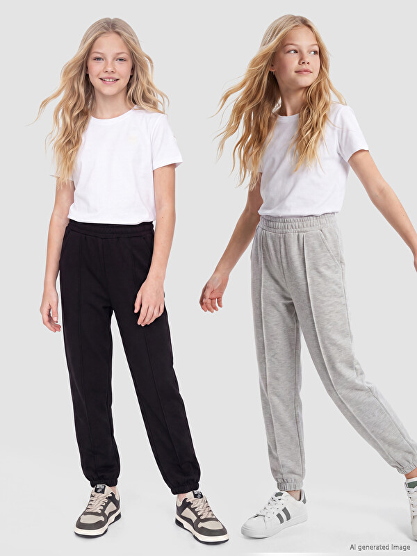 LCW Kids Girls' Jogger Sweatpants 2 Pack