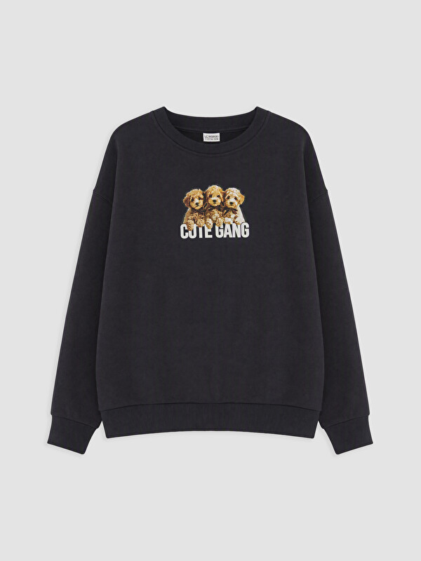 LCW Kids Baskılı Kız Çocuk Sweatshirt
