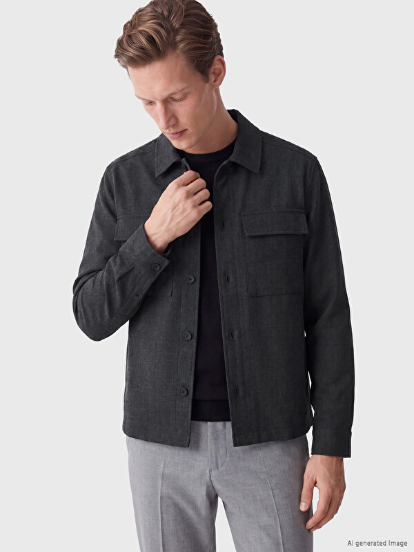 SOUTHBLUE Regular Fit Shirt Collar Men's Coat