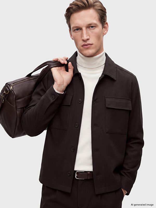 SOUTHBLUE Regular Fit Shirt Collar Men's Coat