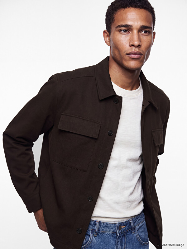 SOUTHBLUE Regular Fit Shirt Collar Men's Coat