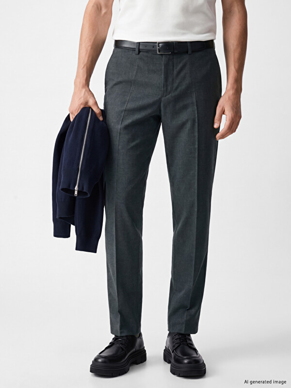 SOUTHBLUE Regular Fit Dobby Men's Trousers
