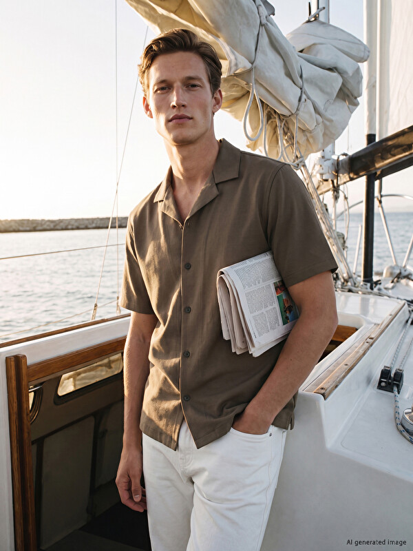 SOUTHBLUE Lyocell Blended Resort Collar Men's Shirt