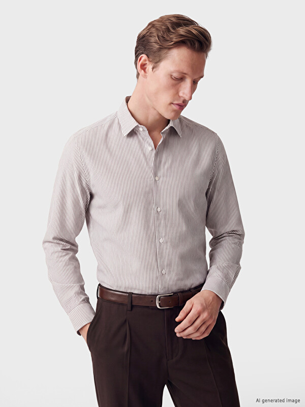SOUTHBLUE Regular Fit Çizgili Gabardin Erkek Gömlek