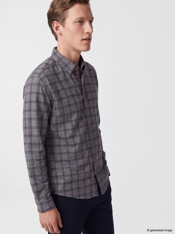 SOUTHBLUE Slim Fit Plaid Men's Shirt