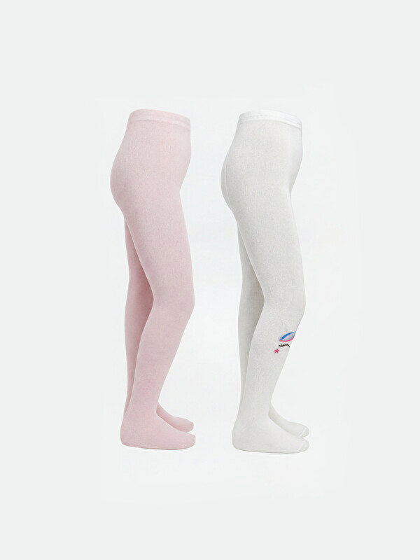 LCW Kids Patterned Girls' Tights 2 Pack