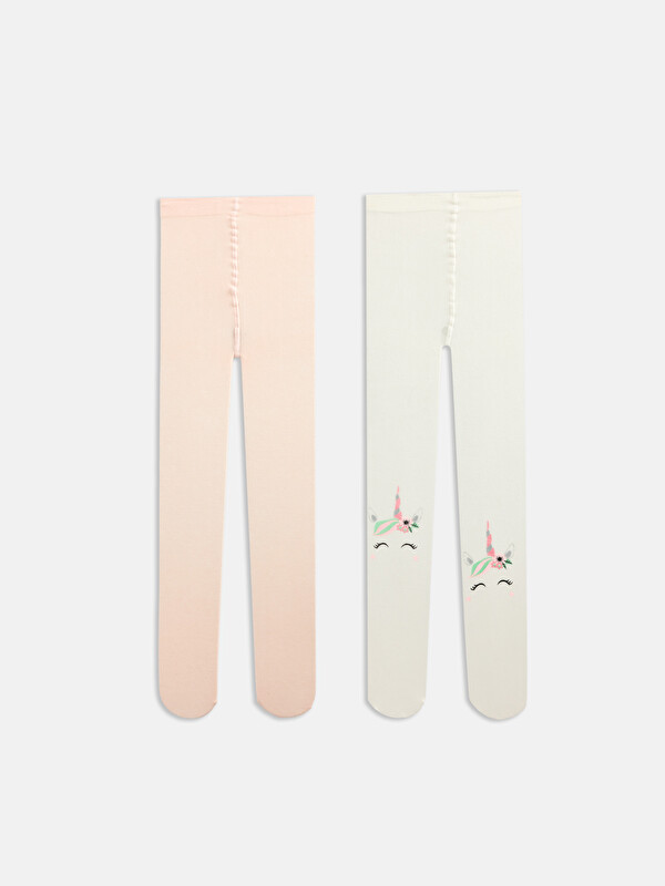 LCW Kids Patterned Girls' Tights 2 Pack