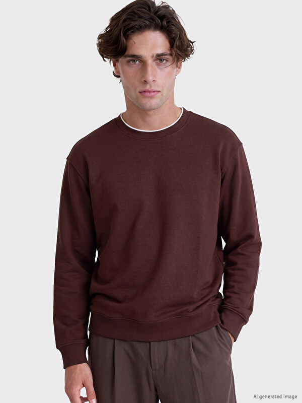 LCW Vision Crew Neck Men's Thick Sweatshirt