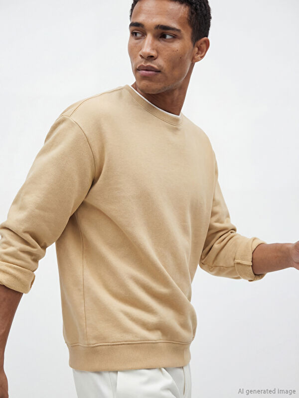 LCW Vision Bisiklet Yaka Erkek Sweatshirt