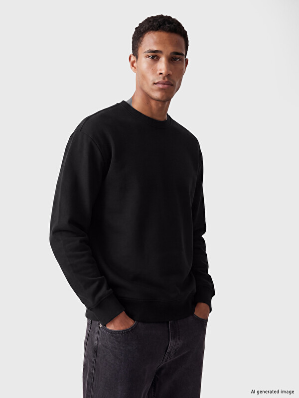 LCW Vision Bisiklet Yaka Erkek Kalın Sweatshirt