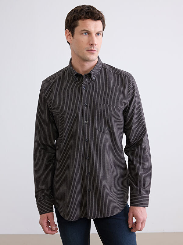 LCWAIKIKI Classic Regular Fit Çizgili Erkek Gömlek