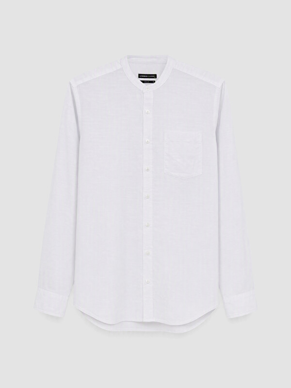 LCWAIKIKI Classic Regular Fit Grandad Collar Shirt
