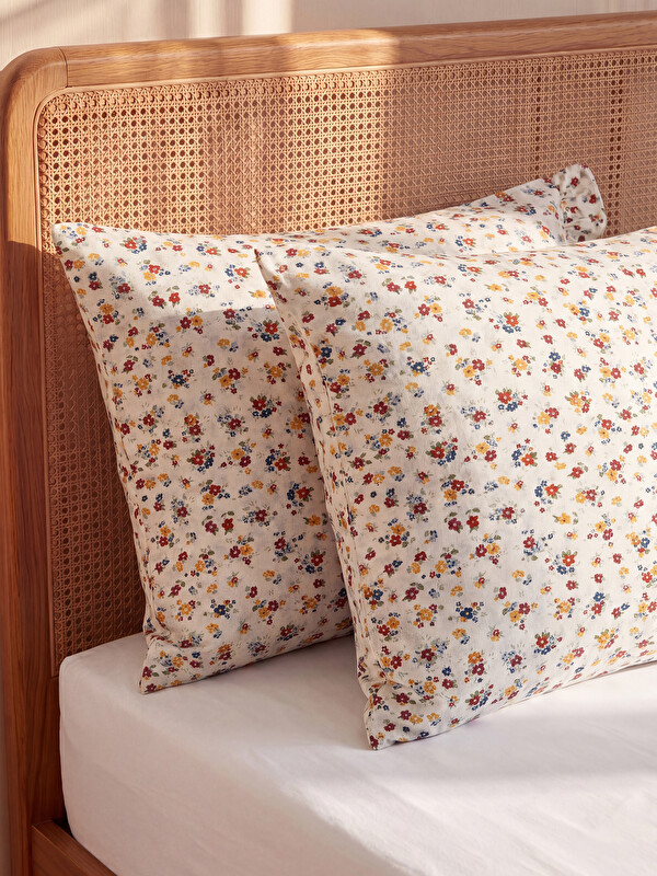 LCW HOME Хлопковая наволочка с цветочным узором, упаковка из 2 штук 50x70 cm