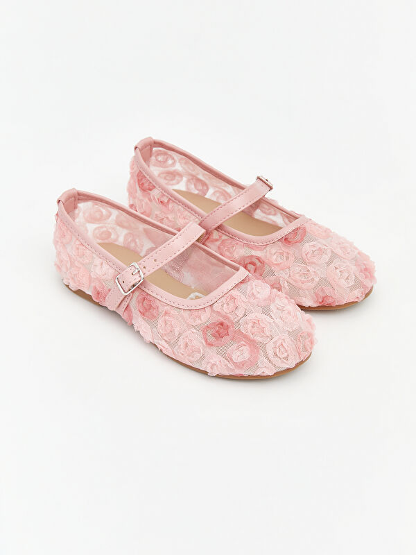 LCW STEPS Flower Embroidered Girls' Ballet Flats
