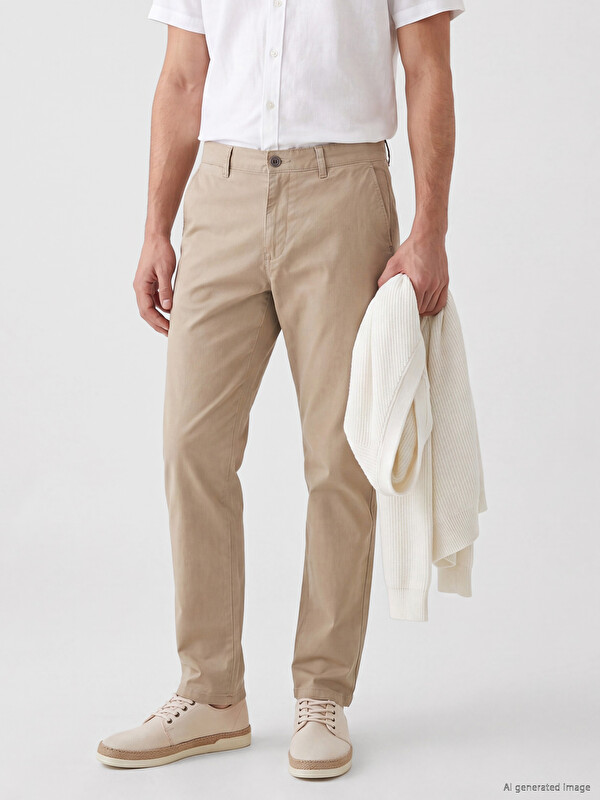 LCWAIKIKI Classic Muškarac Kaki Chino pantalone