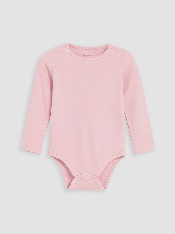 LCW baby Bisiklet Yaka Kız Bebek Çıtçıtlı Body