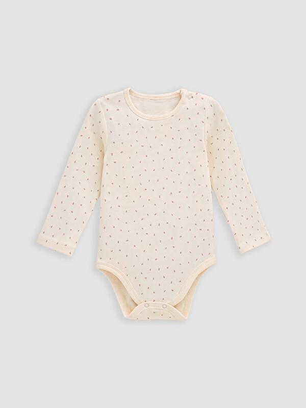 LCW baby Bisiklet Yaka Kız Bebek Çıtçıtlı Body