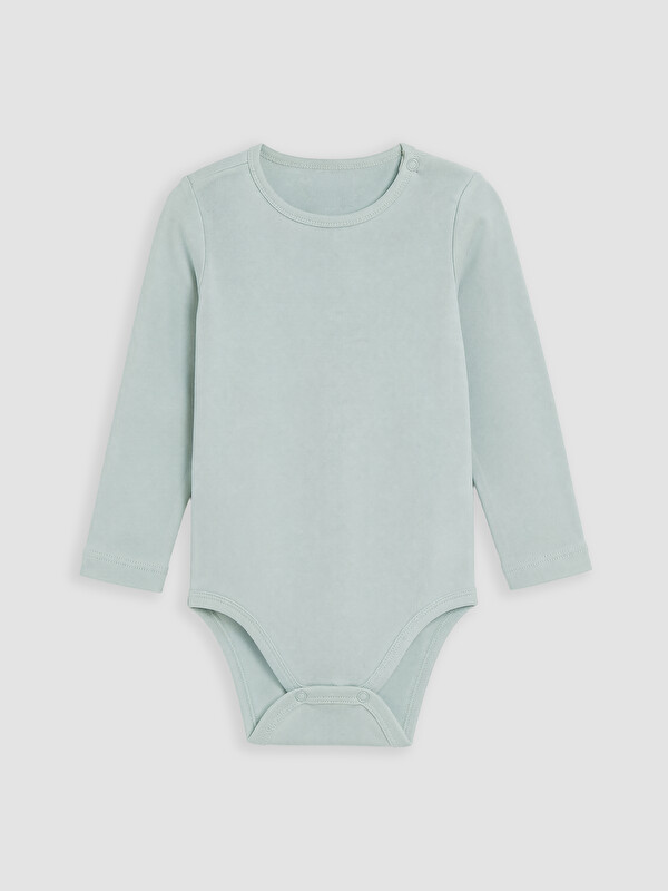 LCW baby Bisiklet Yaka Kız Bebek Çıtçıtlı Body