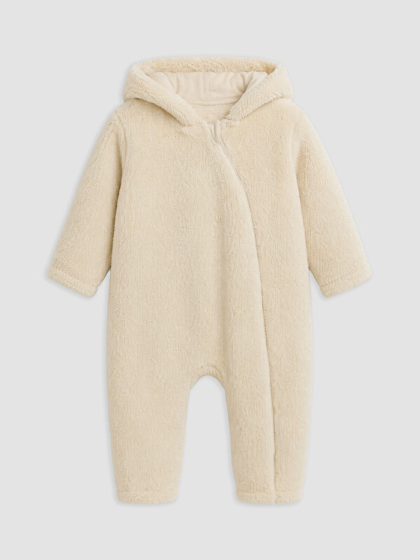 LCW baby Hooded Baby Girls' Plush Jumpsuit