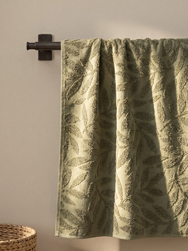 LCW HOME Peshqir dore pambuku me motive gjethe 50x80 cm