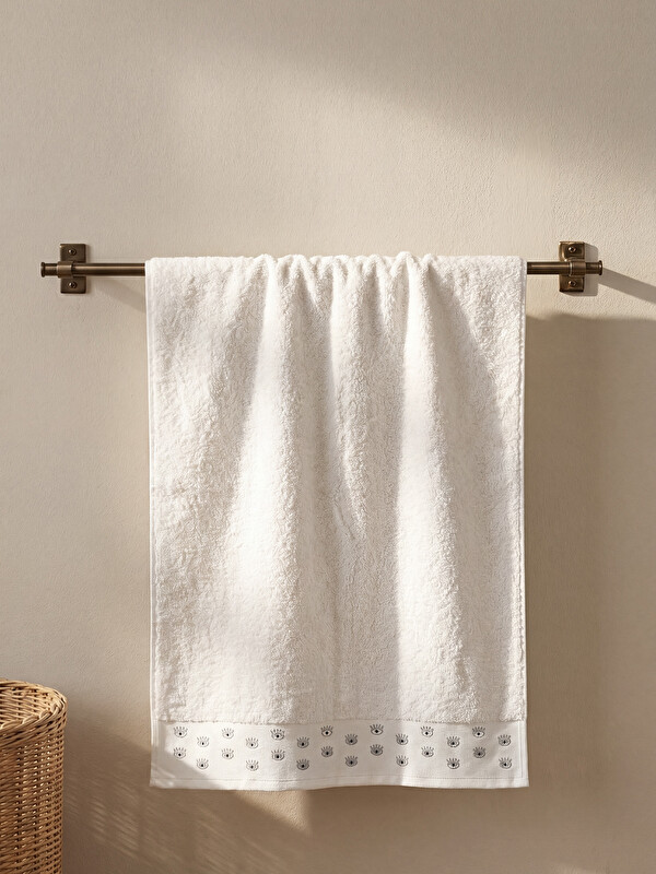LCW HOME Nakışlı Pamuklu Yüz Havlusu 50x80 cm