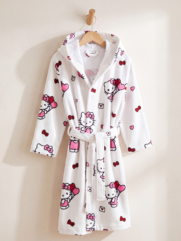 LCW HOME Rrobë banje pambuku e stampuar Hello Kitty për vajza