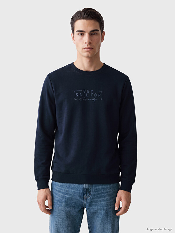 LCWAIKIKI Classic Crew Neck Printed Men's Sweatshirt