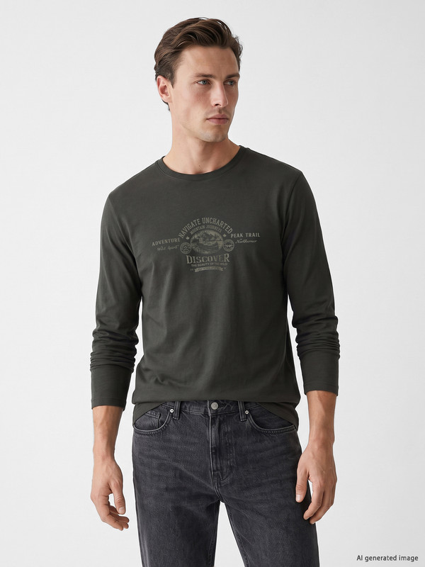 LCWAIKIKI Classic Crew Neck Printed Men's Sweatshirt