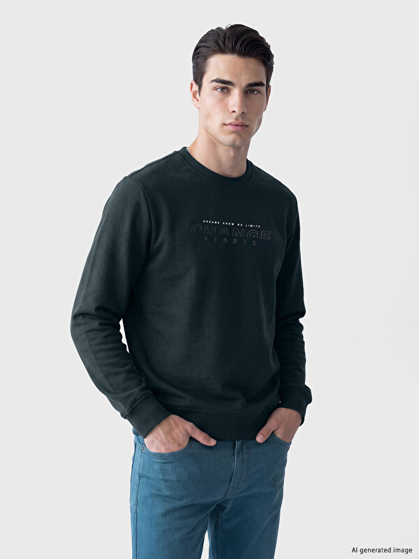 LCWAIKIKI Classic Crew Neck Printed Men's Sweatshirt