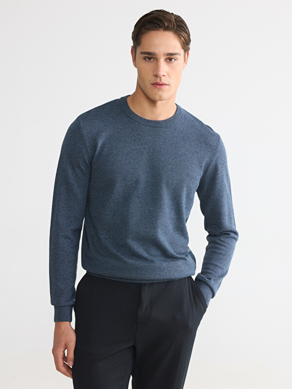 LCWAIKIKI Classic Man Indigo Sweater