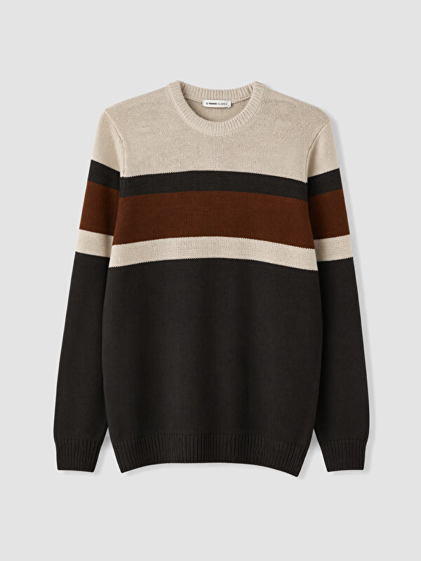 LCWAIKIKI Classic Man Brown Sweater