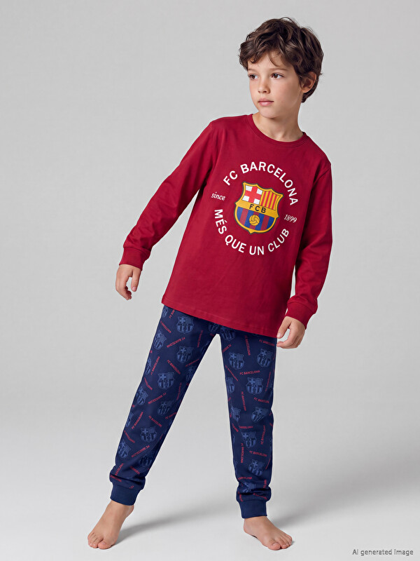 LCW Kids سێتی بیجامەی چاپکراوی کوڕان FC Barcelona
