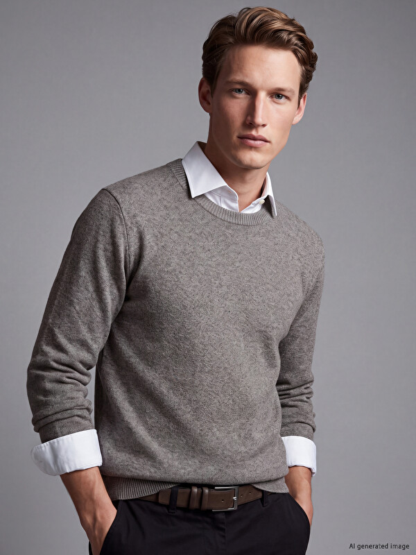 SOUTHBLUE Crew Neck Patterned Men's Knitwear Sweater