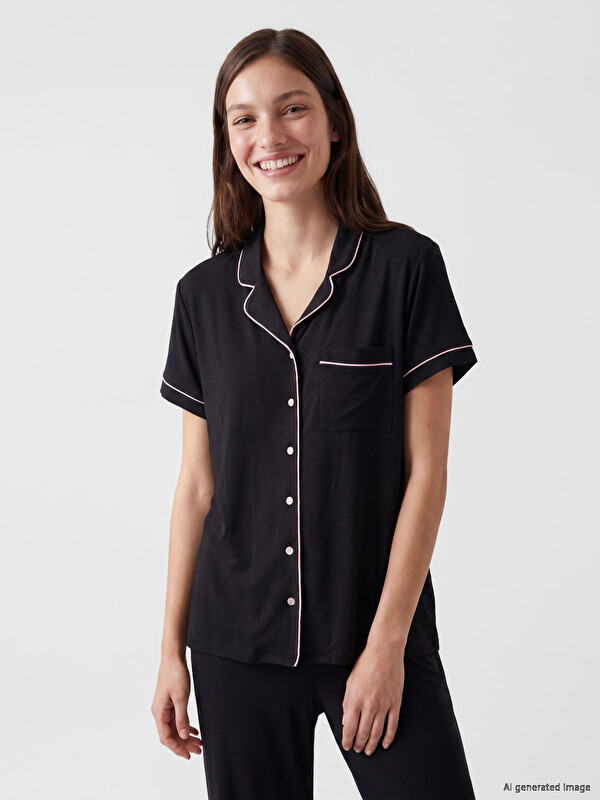 LCW DREAM Collared Neck Women's Pyjamas Set