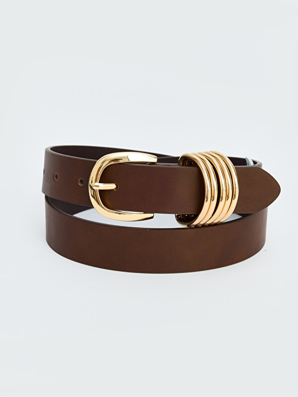 LCW ACCESSORIES Halka Detaylı Deri Görünümlü Kadın Kemer