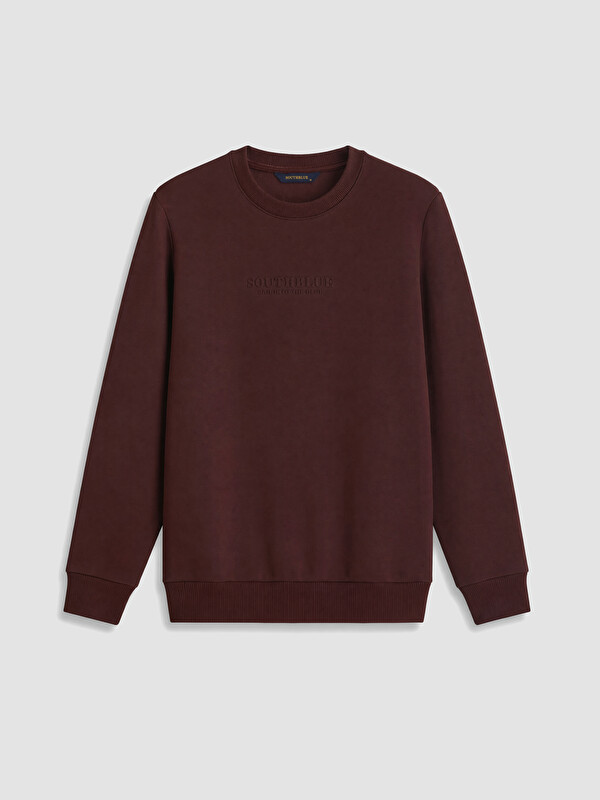 SOUTHBLUE Bisiklet Yaka Nakışlı Erkek Kalın Sweatshirt