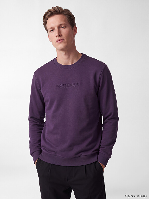 SOUTHBLUE Crew Neck Embroidered Men's Sweatshirt
