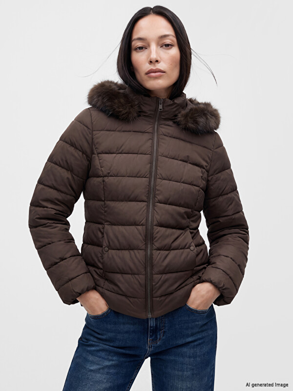 LCW EVERYDAY Fur Hooded Women's Puffer Coat