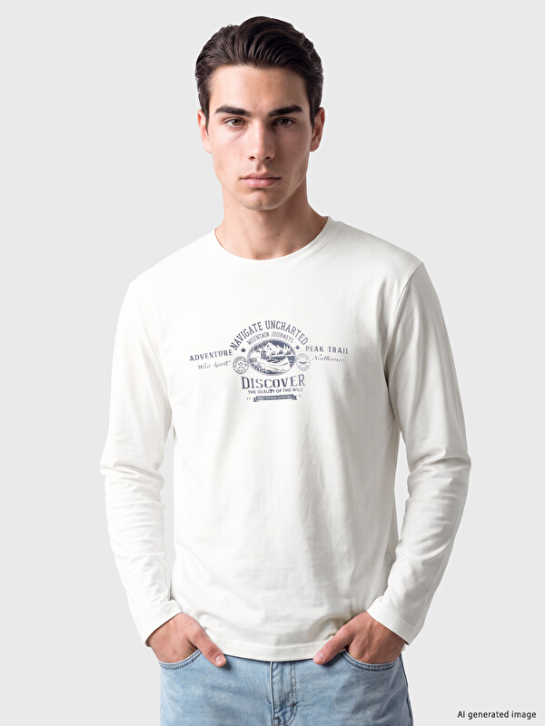 LCWAIKIKI Classic Crew Neck Printed Men's Sweatshirt