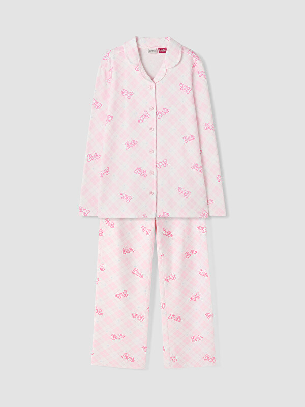LCW Kids Barbie Baskılı Kız Çocuk Pijama Takım