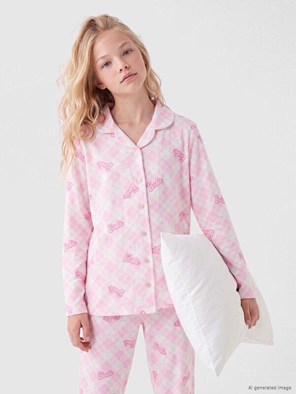LCW Kids Barbie Printed Girls' Pyjamas Set