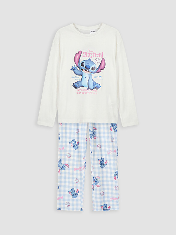 LCW Kids Stitch Baskılı Kız Çocuk Pijama Takımı